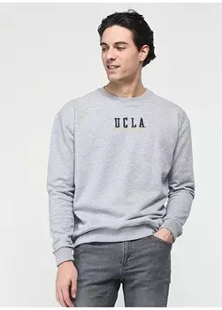 Серая мужская толстовка с круглым вырезом Ucla