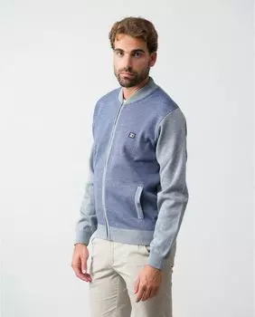 Серая мужская вязаная куртка на молнии Etiem, серый