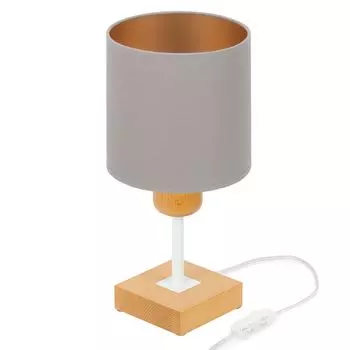 Серая настольная лампа, прикроватная лампа из дерева CL-TI-WE10x10BU-GR 1xE27 alfalux