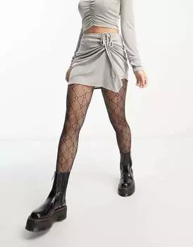 Серая облегающая юбка Reclaimed Vintage со рюшами