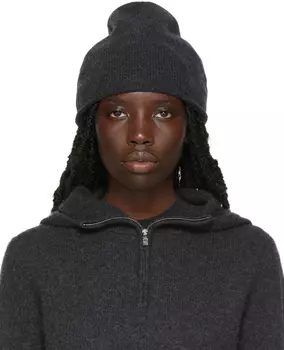 Серая однотонная кашемировая шапка Totême
