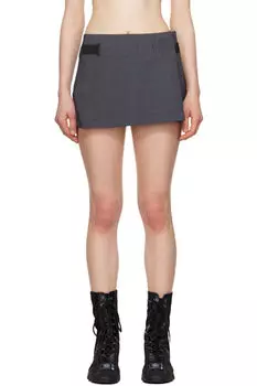 Серая плиссированная мини-юбка с запахом HYEIN SEO