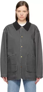 Серая полевая куртка с трикотажным воротником LE17SEPTEMBRE