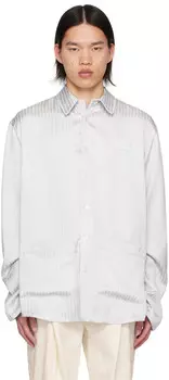 Серая полосатая рубашка WOOYOUNGMI