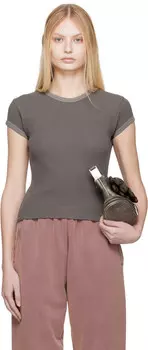 Серая приталенная футболка Acne Studios, Faded grey