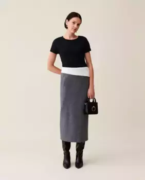 Серая прямая юбка Claudie Pierlot, темно-серый