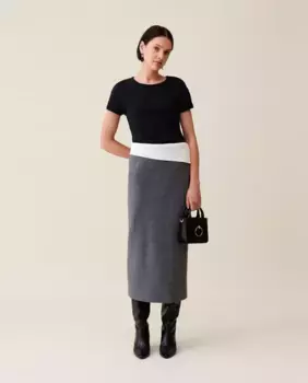 Серая прямая юбка Claudie Pierlot, темно-серый