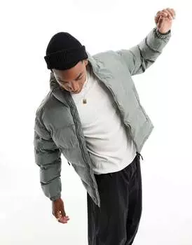 Серая пуховик Pull&Bear