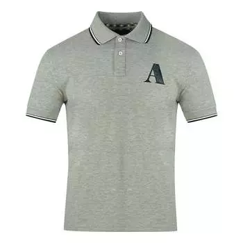 Серая рубашка-поло с логотипом Aquascutum, серый