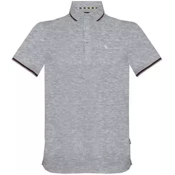 Серая рубашка-поло с логотипом бренда Aquascutum, серый