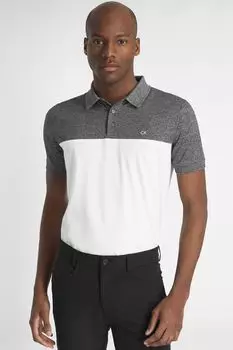 Серая рубашка-поло с узором колор-блок Calvin Klein, серый
