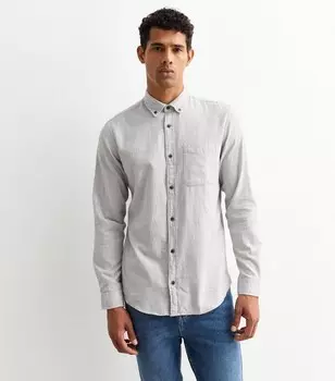 Серая рубашка с длинным рукавом Jack & Jones Jack & Jones, бледно-серый