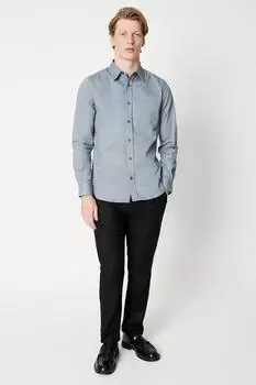 Серая рубашка с длинным рукавом с узором «в елочку» Burton, серый