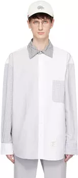 Серая рубашка с принтом Funmix Thom Browne