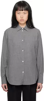 Серая рубашка свободного кроя TOTEME