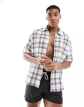 Серая рубашка в клетку Bershka