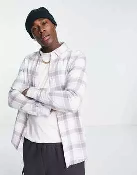 Серая рубашка в клетку стандартного кроя ASOS DESIGN