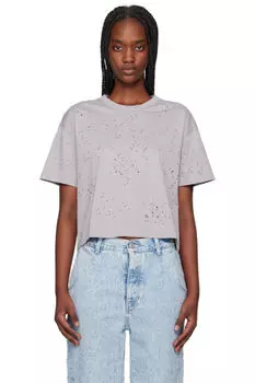 Серая рваная футболка mfpen