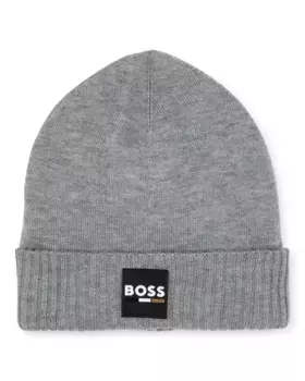 Серая шапка для мальчика из полиэстера BOSS Kidswear