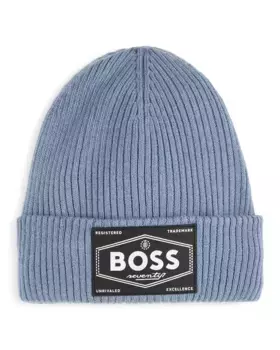 Серая шапка для мальчика из полиэстера BOSS Kidswear
