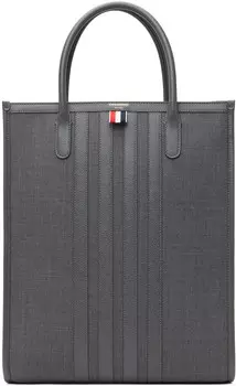 Серая шерстяная сумка-тоут с четырьмя перекладинами Thom Browne