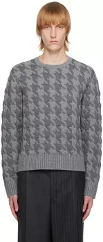 Серая стеганая толстовка Thom Browne