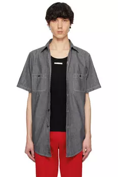 Серая суконная рубашка Maison Margiela