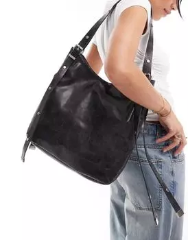 Серая сумка через плечо Pull&Bear