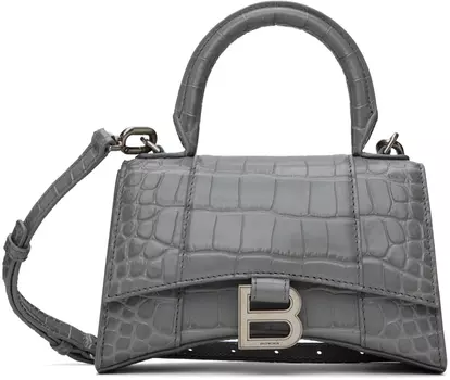 Серая сумка «Песочные часы» XS серая Balenciaga