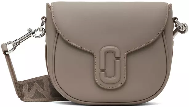 Серая сумка 'The Covered J Marc Saddle' Marc Jacobs