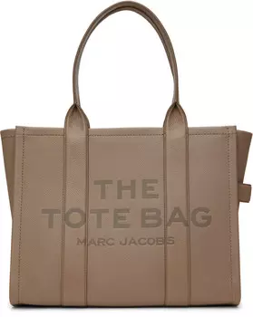 Серая сумка-тоут «The Leather Large» Marc Jacobs, Cement