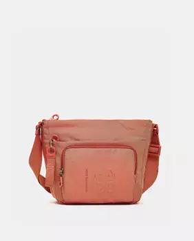 Серая сумка, трансформируемая в рюкзак Mandarina Duck, оранжевый