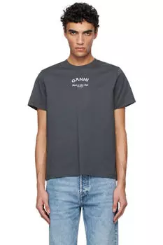 Серая свободная футболка «Ganni»