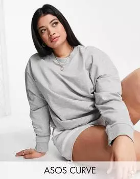 Серая толстовка бойфренда ASOS DESIGN Curve