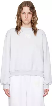 Серая толстовка Bonded Puff с логотипом alexanderwang.t