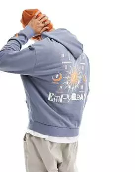 Серая толстовка оверсайз с большим принтом на спине ASOS