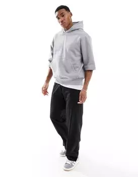 Серая толстовка оверсайз с короткими рукавами ASOS DESIGN