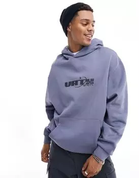 Серая толстовка оверсайз со спортивным принтом спереди ASOS