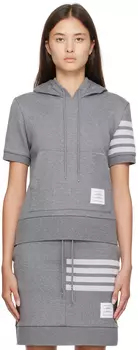 Серая толстовка с 4 полосами Thom Browne