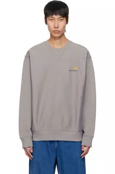 Серая толстовка с американским шрифтом Carhartt Work In Progress