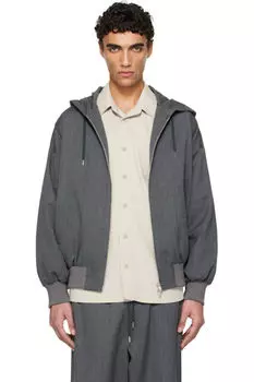 Серая толстовка с капюшоном 2Way Wool FUMITO GANRYU