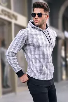 Серая толстовка с капюшоном 5330 MADMEXT