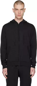 Серая толстовка с капюшоном на молнии Sunspel