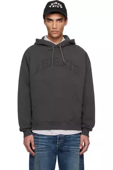 Серая толстовка с капюшоном с надписью «Motto» Axel Arigato