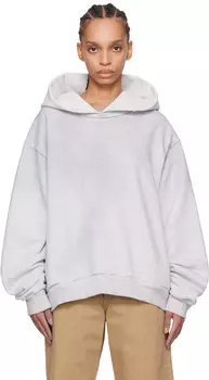 Серая толстовка с логотипом Acne Studios, Pale grey melange