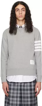 Серая толстовка с полосками 4-Bar Thom Browne