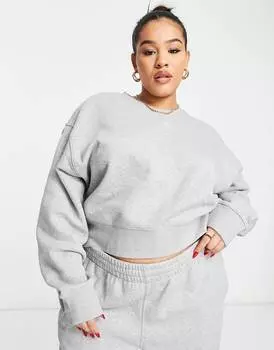 Серая толстовка с трилистником adidas Originals Plus