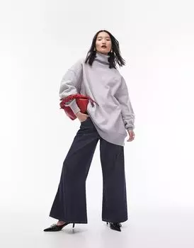 Серая толстовка с воротником супер-оверсайз Topshop