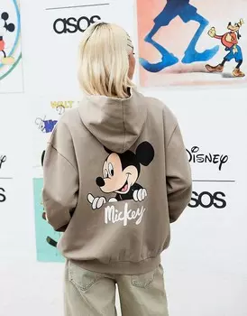 Серая толстовка унисекс с принтом Микки Мауса ASOS DESIGN Disney