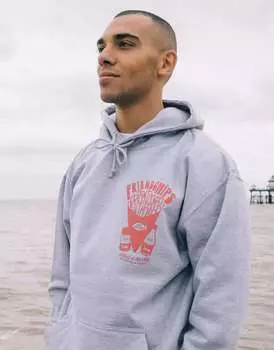 Серая толстовка унисекс в винтажном стиле с графическим принтом Friendschips Batch1